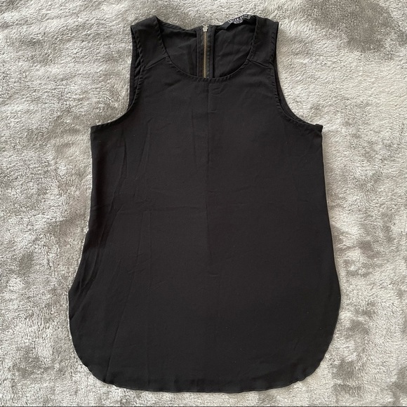Cotton On Black Sleeveless Tank Blouse Zip Back XS - Picture 1 of 5